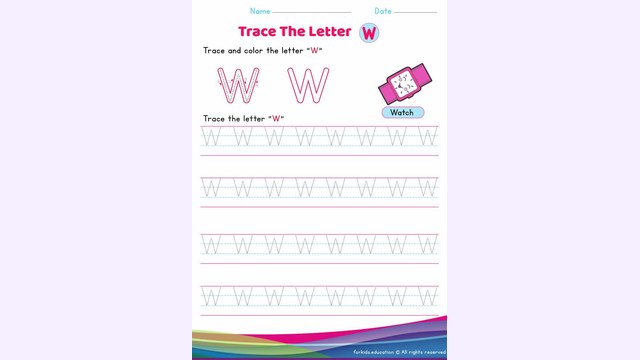 Preview of Uppercase Letter "W" Worksheet