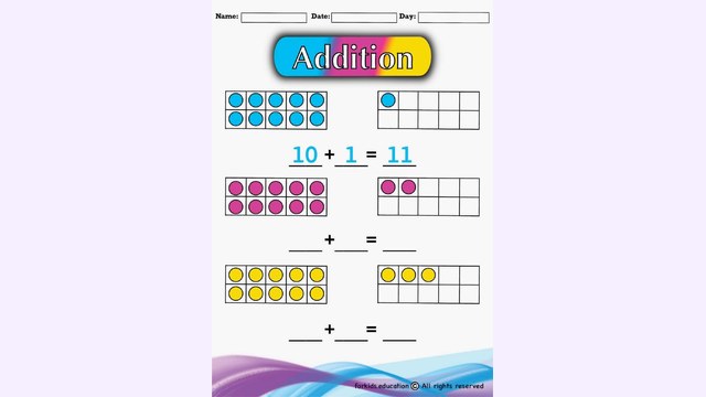Preview of Addition Worksheets For Kindergarten | Free PDF