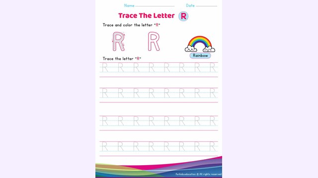 Preview of Uppercase Letter "R" Worksheet