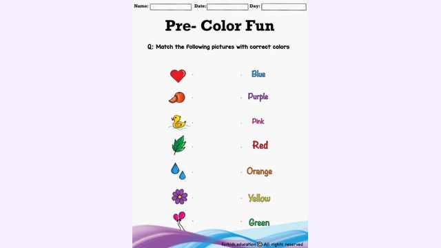 Preview of Match The Colors | Free Printable For Kindergarten