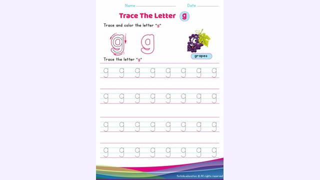 Preview of Lowercase Letter "g" Worksheet