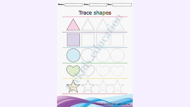 Preview of Preschool Tracing Shapes Free Printable
