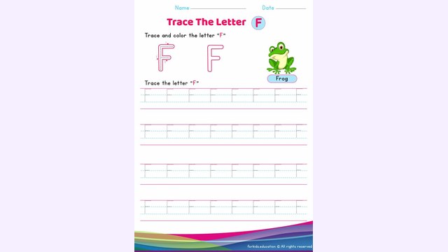 Preview of Uppercase Letter "F" Worksheet