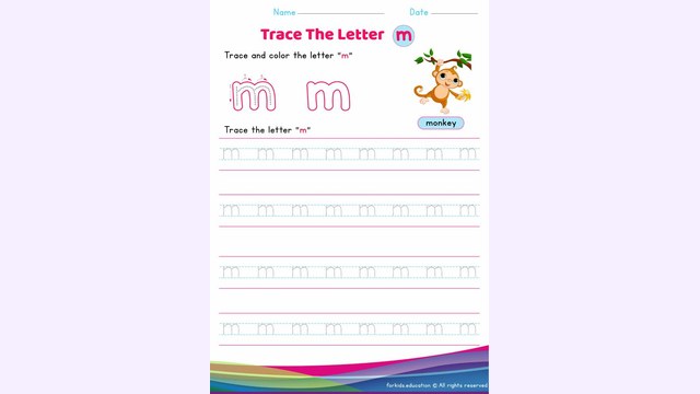Preview of Lowercase Letter "m" Worksheet