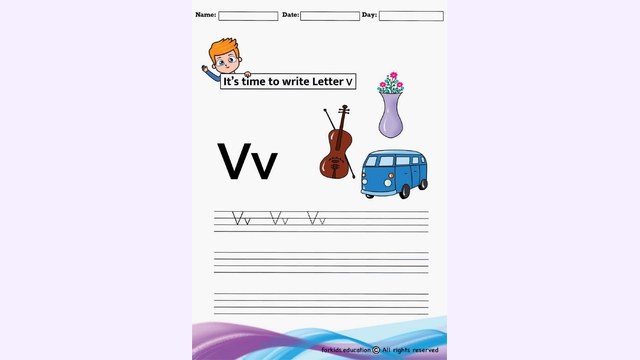 Preview of Trace And Write Letter "V" | Free PDF Printable