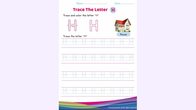 Preview of Uppercase Letter "H" Worksheet