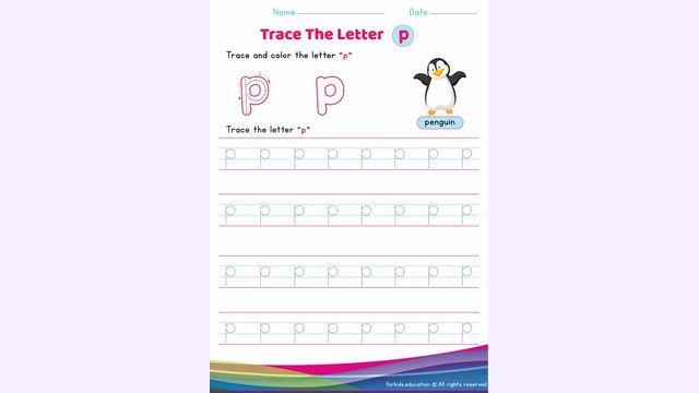 Preview of Lowercase Letter "p" Worksheet
