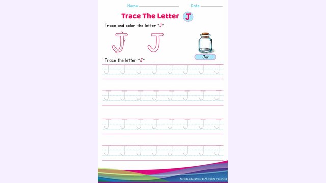 Preview of Uppercase Letter "J" Worksheet