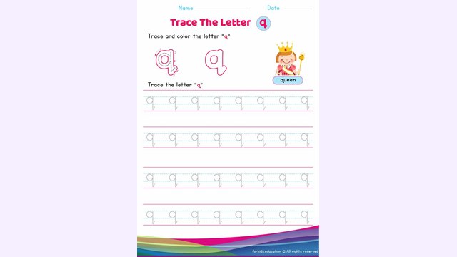 Preview of Lowercase Letter "q" Worksheet