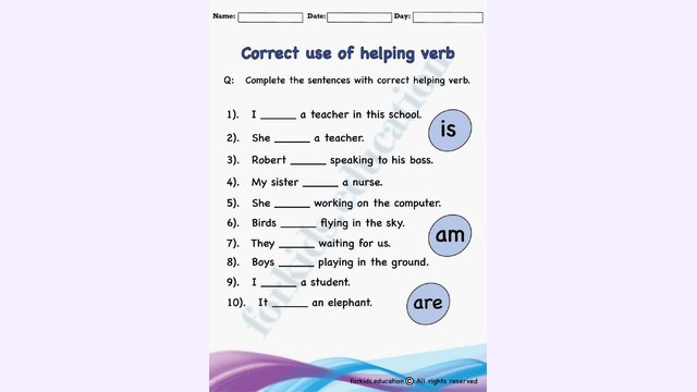Preview of Helping Verbs Worksheet | Correct or Incorrect