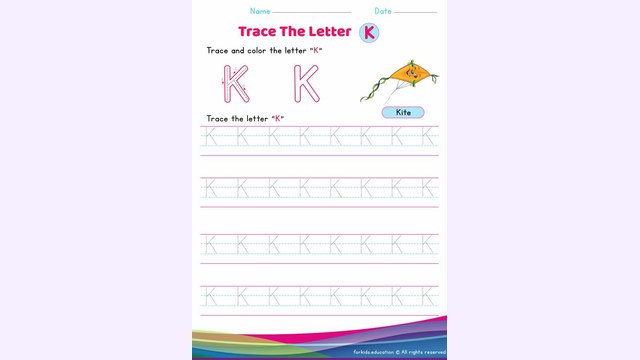 Preview of Uppercase Letter "K" Worksheet