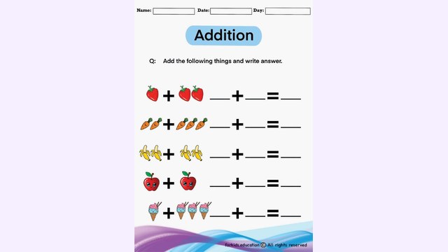 Preview of Addition Fun Worksheets For Kindergarten | Free PDF