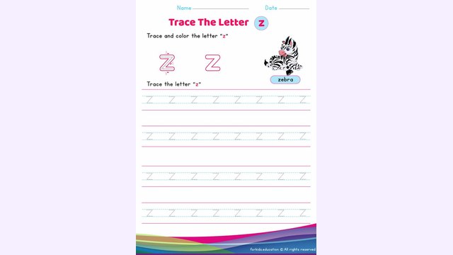 Preview of Lowercase Letter "z" Worksheet