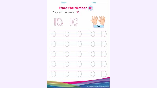 Preview of Number 10 Tracing Worksheet