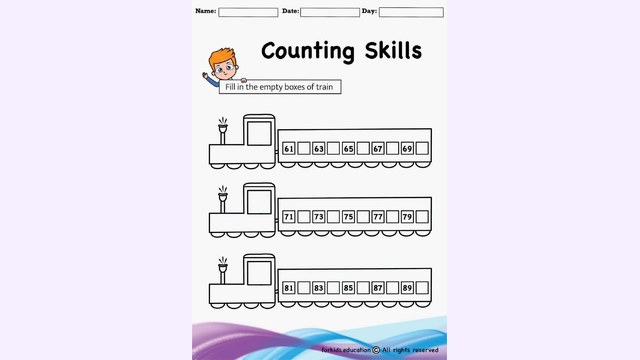 Preview of Missing Numbers 61 to 90 | Free Printable For KG