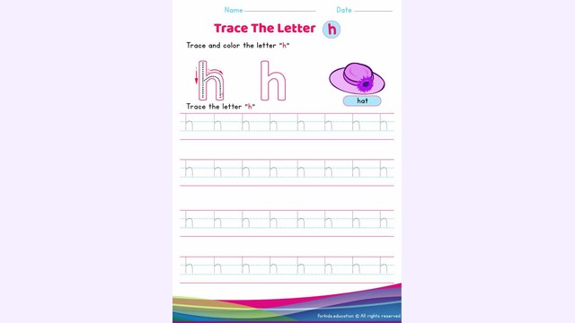 Preview of Lowercase Letter "h" Worksheet