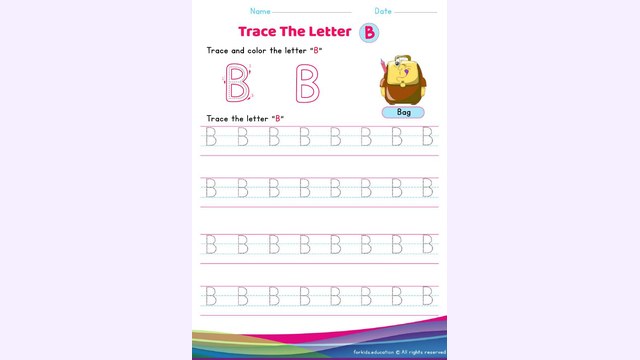 Preview of Uppercase Letter "B" Worksheet