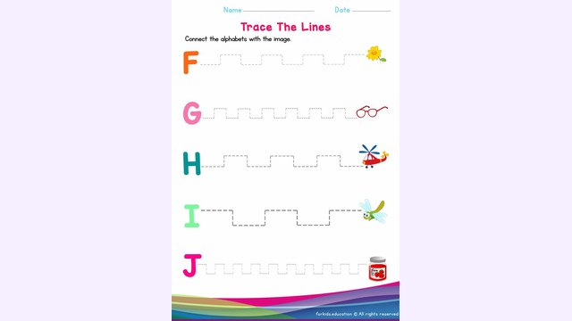 Preview of Castle Line Tracing Worksheet (F to J)