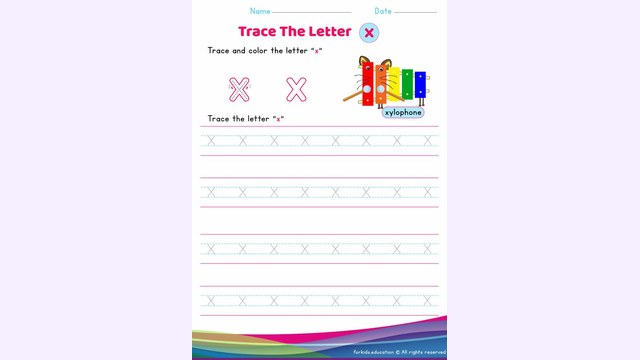 Preview of Lowercase Letter "x" Worksheet