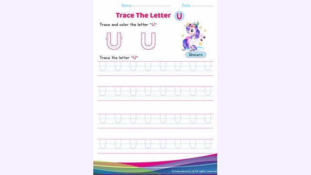 Preview of Uppercase Letter "U" Worksheet