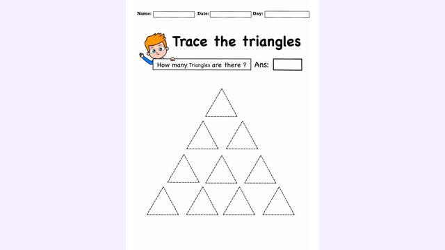 Preview of Trace The Triangles And Color Them | Free PDF Printable