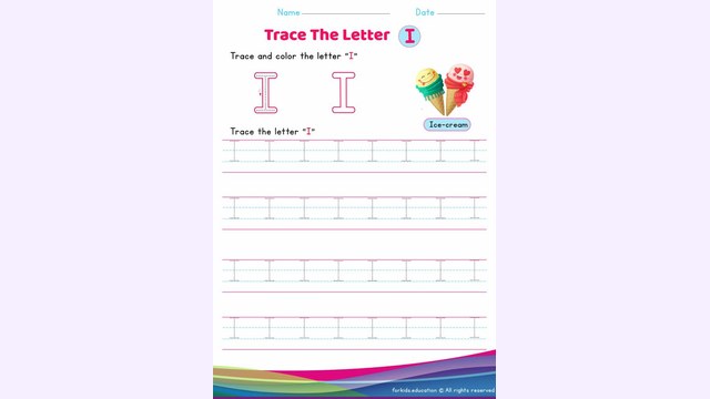 Preview of Uppercase Letter "I" Worksheet