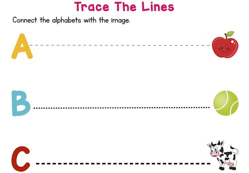 trace_the_dotted_lines_prekindergarten_worksheets_A_to_E