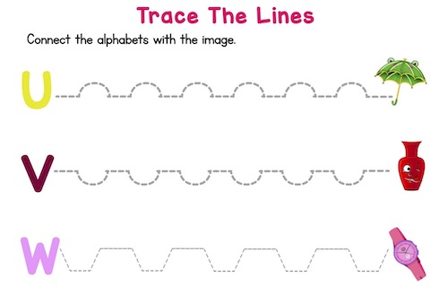 trace_the_dotted_lines_prekindergarten_worksheets_U_to_Z