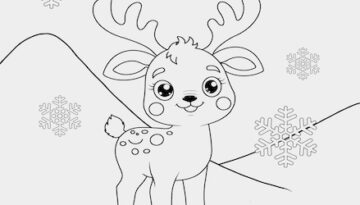 Reindeer-coloring-page