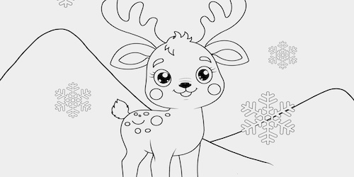 Reindeer-coloring-page