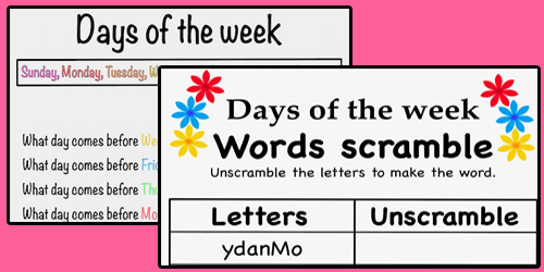 Days-of-the-week-worksheets